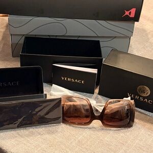 Versace Women’s Brown Square Gradient Oversized Sunglasses